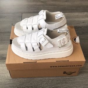 New Dr. Martens White Platform Dad Sandals